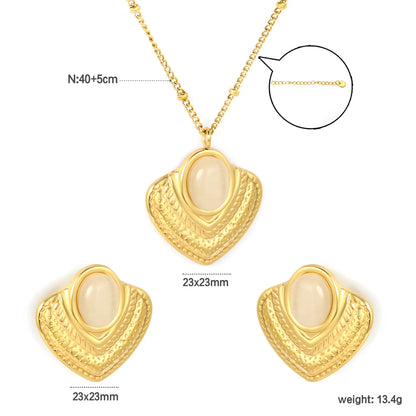 ✨ 40+5cm PVD 18K Gold Jewelry Set Wholesale (MOQ 12+) | Stainless Steel Necklace & Earrings 🌍 | Hypoallergenic Luxury Gift Set