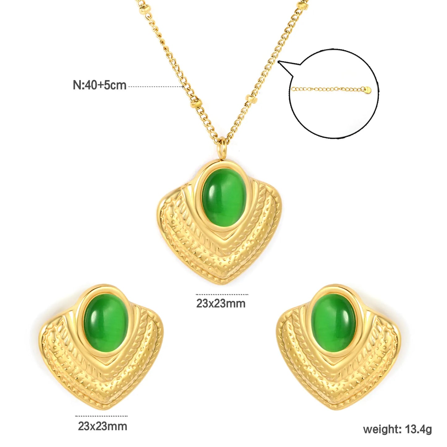 ✨ 40+5cm PVD 18K Gold Jewelry Set Wholesale (MOQ 12+) | Stainless Steel Necklace & Earrings 🌍 | Hypoallergenic Luxury Gift Set