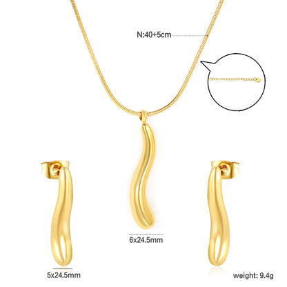 ✨ 40+5cm PVD 18K Gold Jewelry Set Wholesale (MOQ 12+) | Stainless Steel Necklace & Earrings 🌍 | Hypoallergenic Luxury Gift Set