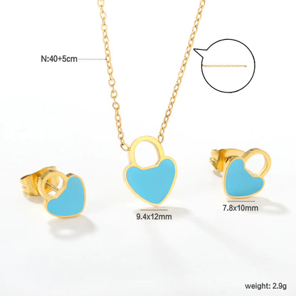 ✨🌸 18K Gold Cute patterns Jewelry Set Wholesale (MOQ 12+) | Stainless Steel Necklace & Earrings 🌍 | Hypoallergenic Luxury Gift Set