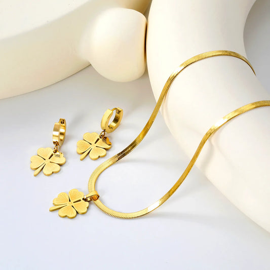 ✨ 18K Gold plated Jewelry Set Wholesale (MOQ 12+) | Stainless Steel Necklace & Earrings 🌍 | Hypoallergenic Luxury Gift Set