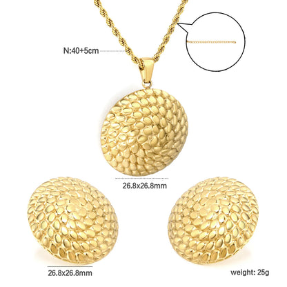 ✨ 18K Gold plated 40+5cm Jewelry Set Wholesale (MOQ 12+) | Stainless Steel Necklace & Earrings 🌍 | Hypoallergenic Luxury Gift Set