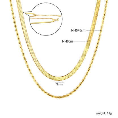 ✨ 18K Gold PVD Double Chain Necklace Wholesale (MOQ 12+) | Stainless Steel Layered Chains 🌍| Hypoallergenic Dainty Necklaces Set