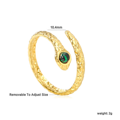 18k gold plated Natural Resins Adjust Size Stainless Steel Rings Wholesale (MOQ 12+) | Hypoallergenic  Fashion Rings 🌍  | Tarnish-Free