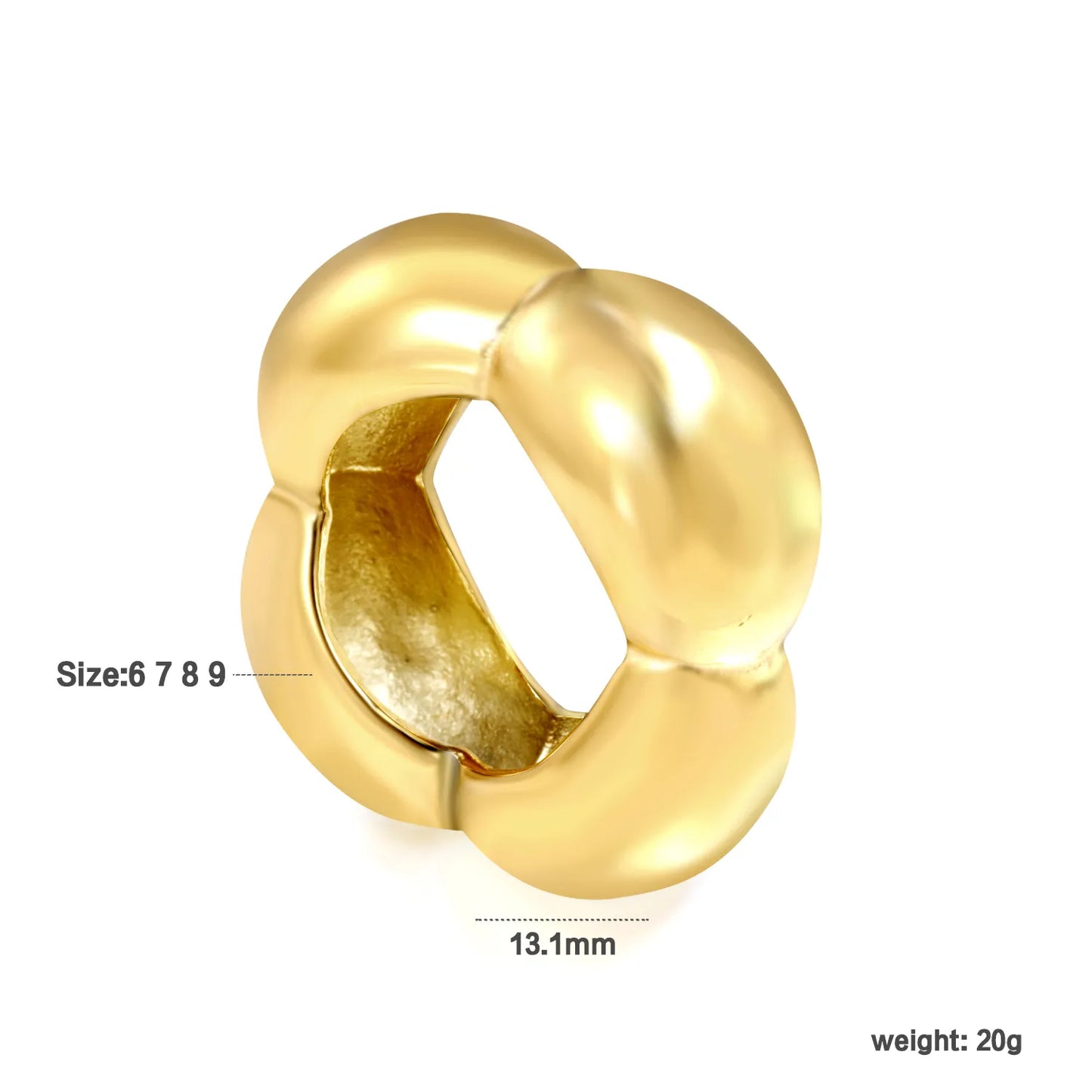 13.1mm-19.4mm 18k gold plated Stainless Steel Rings Wholesale (MOQ 12+) | Hypoallergenic  Fashion Rings 🌍  | Tarnish-Free