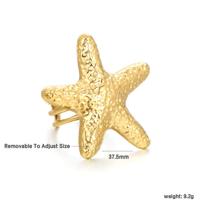 Wholesale 18k gold plated Ocean Series Stainless Steel Rings (MOQ 12+) | Hypoallergenic  Fashion Rings 🌍  | Tarnish-Free