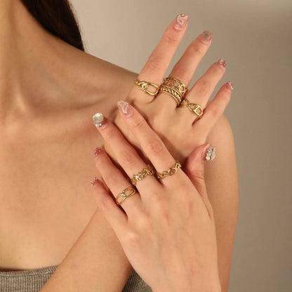 18k gold plated Adjust Size Stainless Steel Rings Wholesale (MOQ 12+) | Hypoallergenic  Fashion Rings 🌍  | Tarnish-Free