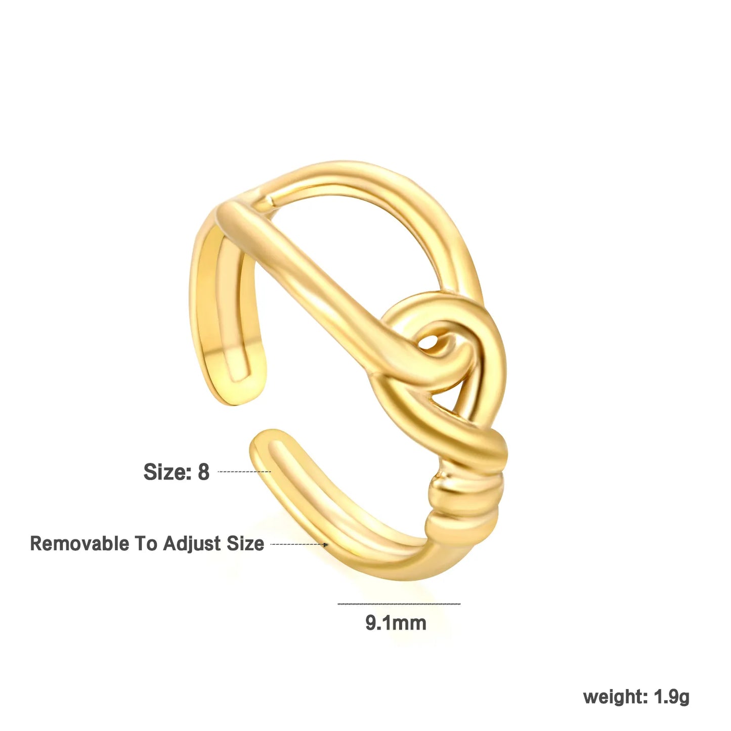 18k gold plated Adjust Size Stainless Steel Rings Wholesale (MOQ 12+) | Hypoallergenic  Fashion Rings 🌍  | Tarnish-Free