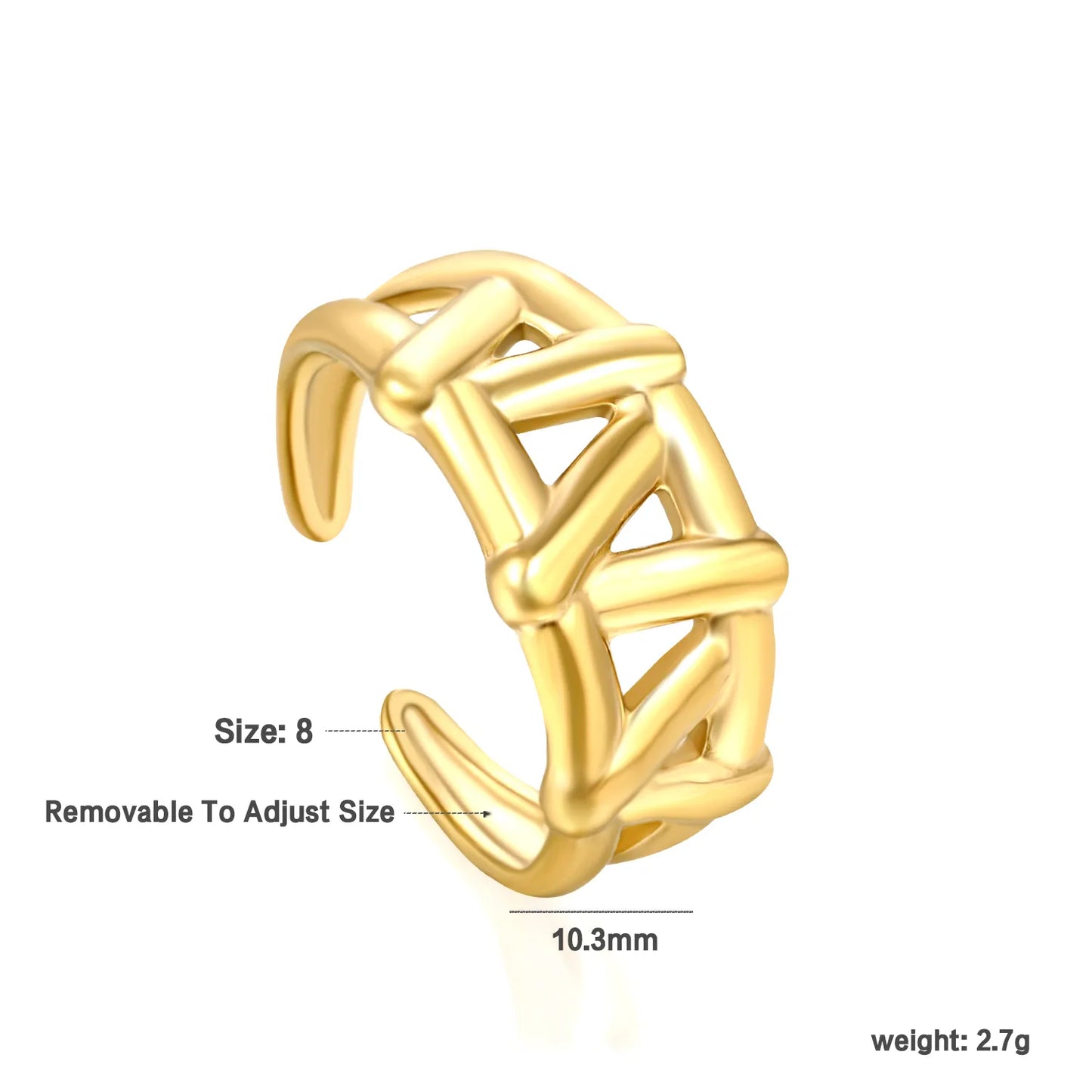 18k gold plated Adjust Size Stainless Steel Rings Wholesale (MOQ 12+) | Hypoallergenic  Fashion Rings 🌍  | Tarnish-Free