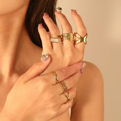 Removable To Adjust Size Stainless Steel Rings Wholesale (MOQ 12+) | Hypoallergenic  Fashion Rings 🌍  | Tarnish-Free