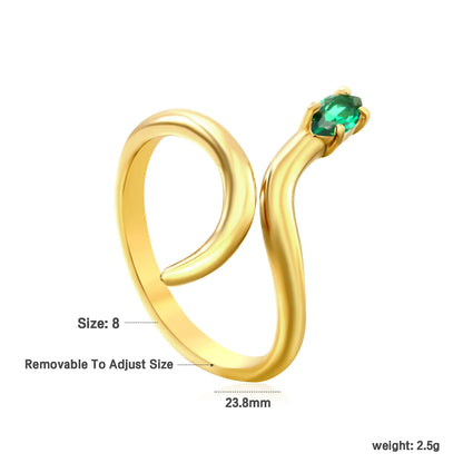 PVD 18k gold Premium Zircon Adjust Size Stainless Steel Rings Wholesale (MOQ 12+) | Hypoallergenic  Fashion Rings 🌍  | Tarnish-Free