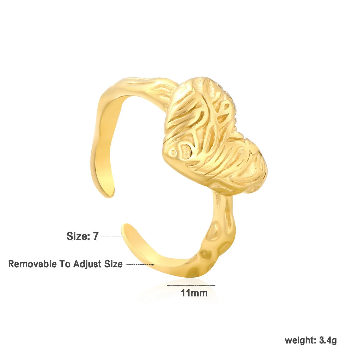 ✨ 18K Gold Plated Adjust Size With Premium Zircon/Natural Resins Ring Wholesale (MOQ 12+) | Stainless Steel Hypoallergenic Bands 🌍 | Stackable & Statement Rings