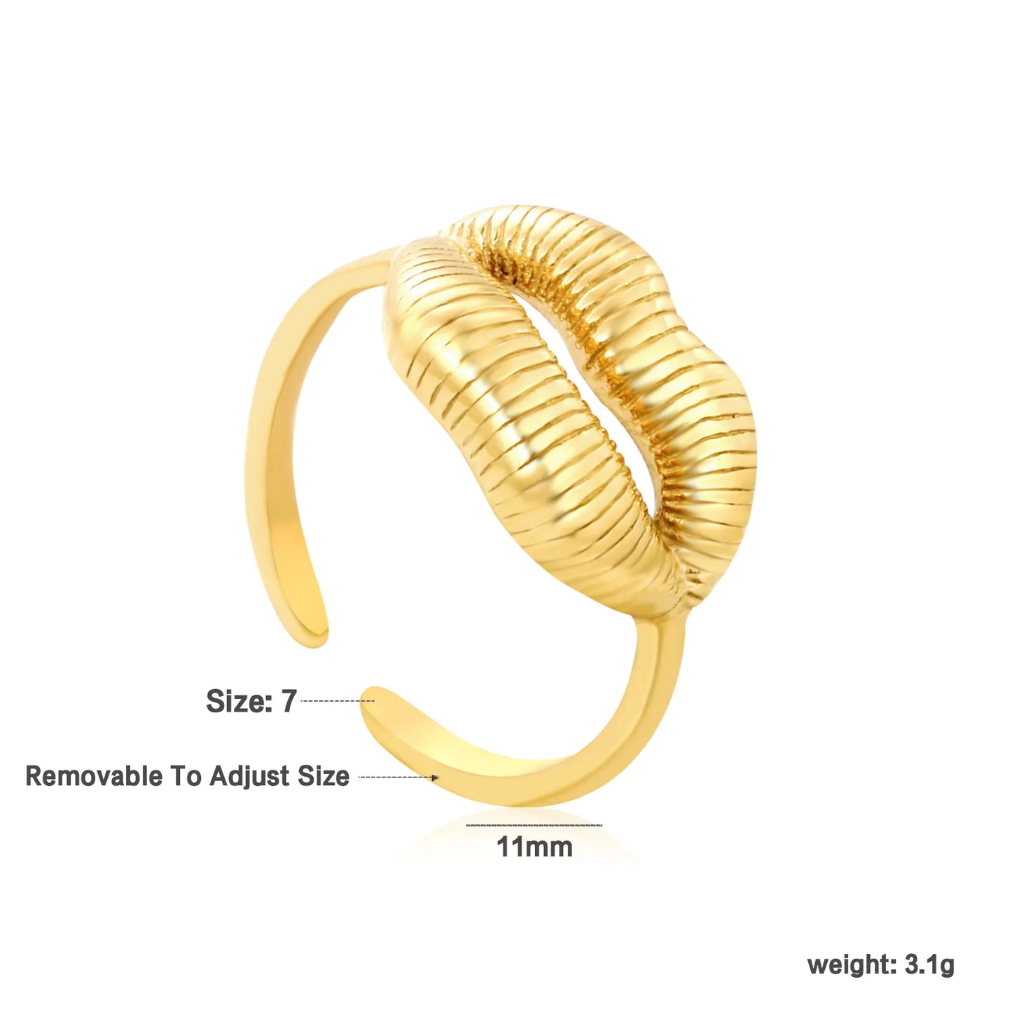 ✨ 18K Gold Plated Adjust Size With Premium Zircon/Natural Resins Ring Wholesale (MOQ 12+) | Stainless Steel Hypoallergenic Bands 🌍 | Stackable & Statement Rings