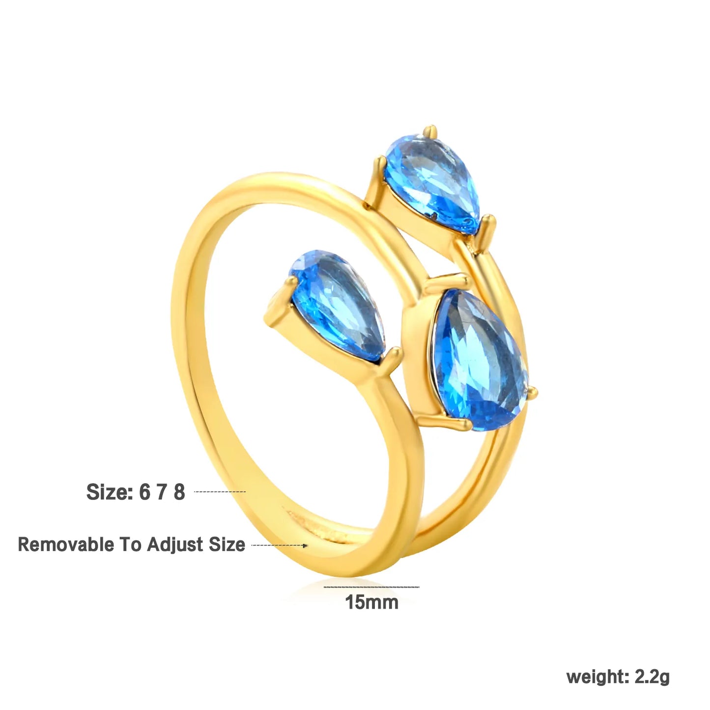 ✨ 18K Gold Plated Adjust Size With Premium Zircon/Natural Resins Ring Wholesale (MOQ 12+) | Stainless Steel Hypoallergenic Bands 🌍 | Stackable & Statement Rings