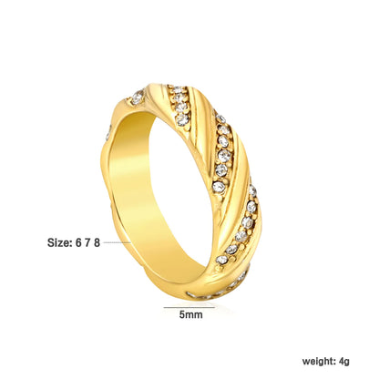 ✨ 18K Gold PVD Premium Zircon Ring Wholesale (MOQ 10+) | Stainless Steel Hypoallergenic Bands 🌍 | Stackable & Statement Rings