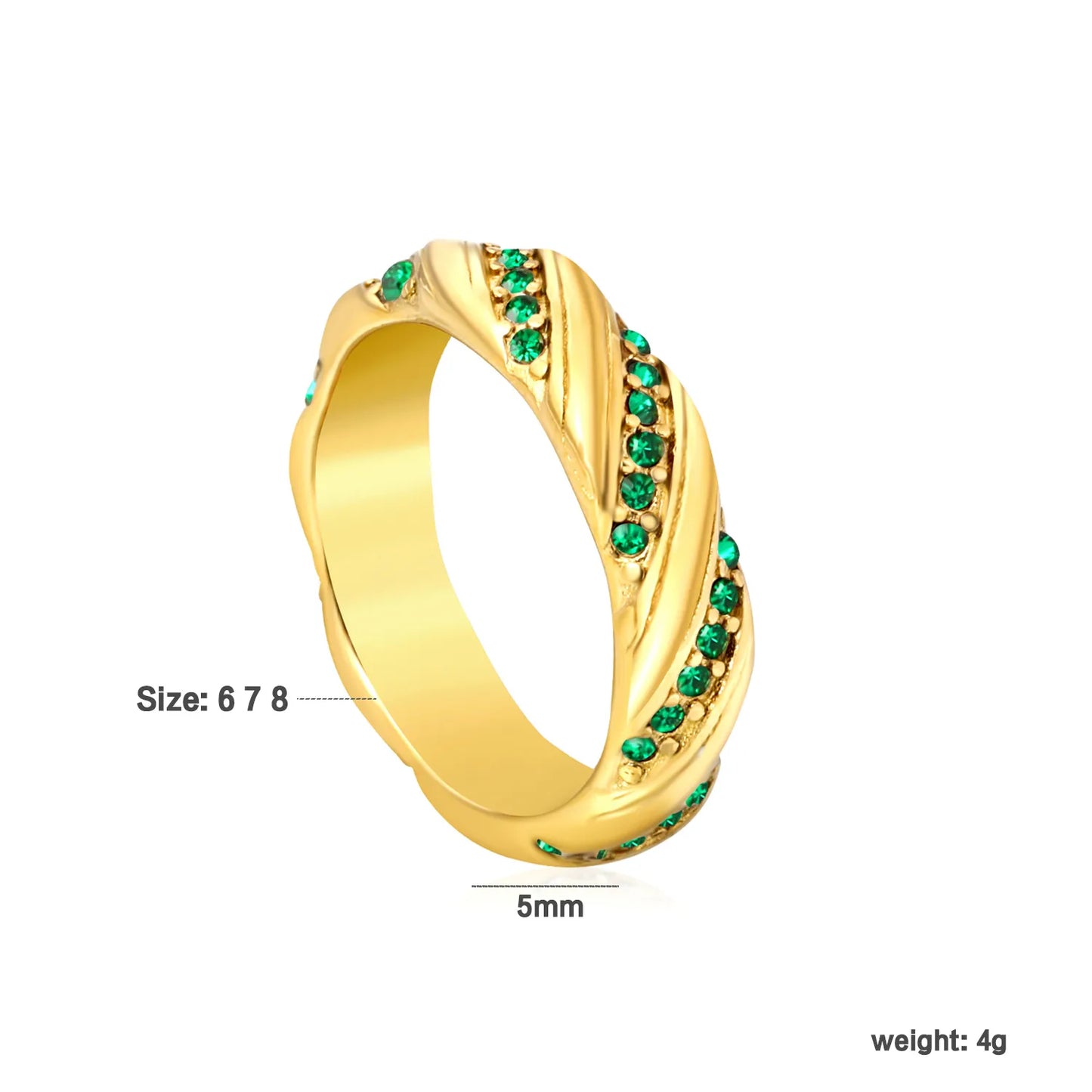 ✨ 18K Gold PVD Premium Zircon Ring Wholesale (MOQ 10+) | Stainless Steel Hypoallergenic Bands 🌍 | Stackable & Statement Rings