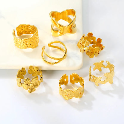 PVD 18k gold Adjust Size&6/7/8 Size Stainless Steel Rings Wholesale (MOQ 12+) | Hypoallergenic  Fashion Rings 🌍  | Tarnish-Free