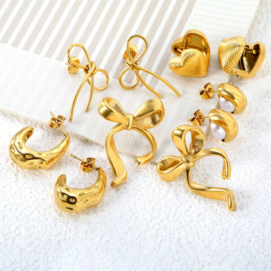 Wholesale bowknot shape Stainless Steel Hypoallergenic Stud Earrings – Bulk Wholesale (12+ Pairs) 🌍 EU/US Supplier Trendy & Durable