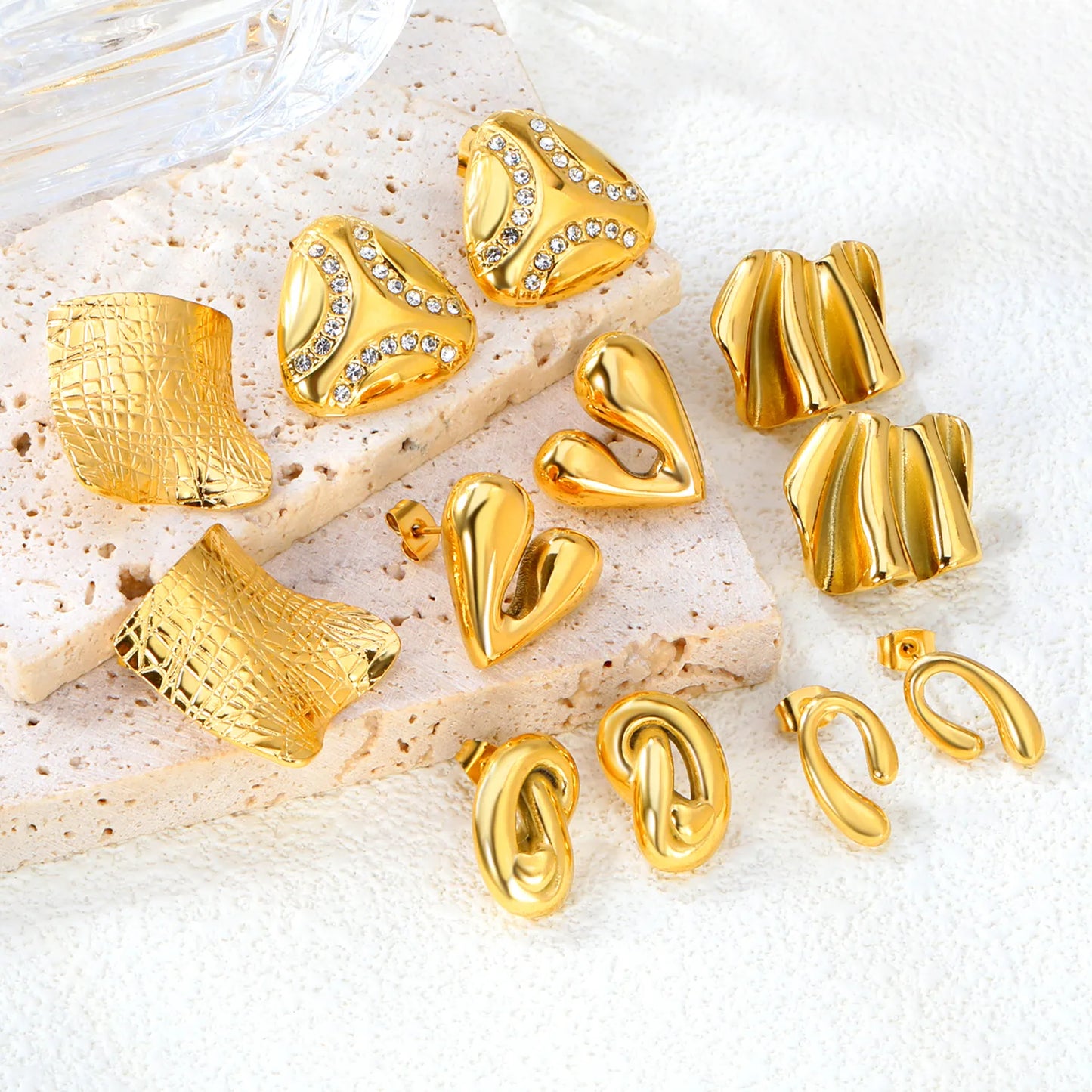 Wholesale PVD 18k Gold/Steel Stainless Stud Earring Hypoallergenic  – Bulk Wholesale (12+ Pairs) 🌍 EU/US Supplier Trendy & Durable