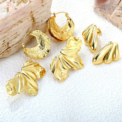 18k gold Stainless Steel Hypoallergenic Stud Earrings – Bulk Wholesale (12+ Pairs) 🌍 EU/US Supplier Trendy & Durable