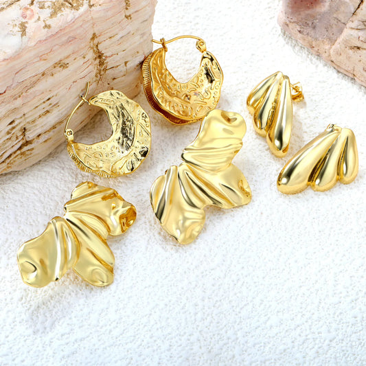 18k gold Stainless Steel Hypoallergenic Stud Earrings – Bulk Wholesale (12+ Pairs) 🌍 EU/US Supplier Trendy & Durable