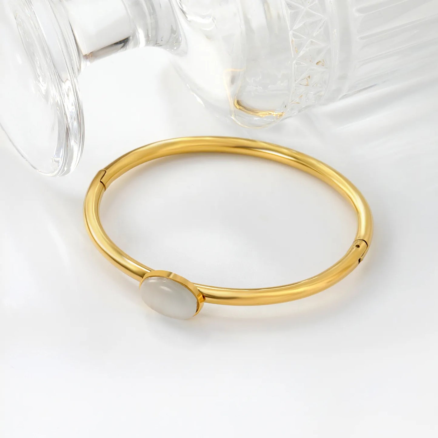 ✨ 18K Gold PVD 57.9x3.9mm Bangle Bracelet Wholesale (MOQ 12+) | Stainless Steel 🌍 | Hypoallergenic Cuff & Chain Bangles