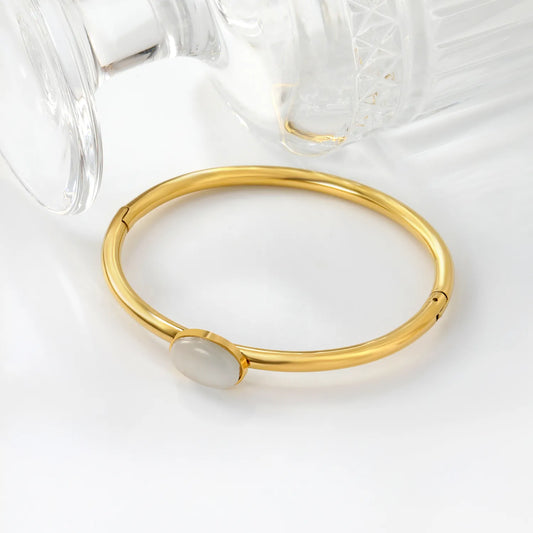 ✨ 18K Gold PVD 57.9x3.9mm Bangle Bracelet Wholesale (MOQ 12+) | Stainless Steel 🌍 | Hypoallergenic Cuff & Chain Bangles