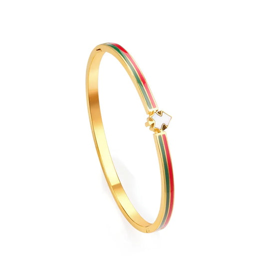 ✨ 18K Gold PVD 58x3.8mm Bangle Bracelet Wholesale (MOQ 12+) | Stainless Steel 🌍 | Hypoallergenic Cuff & Chain Bangles