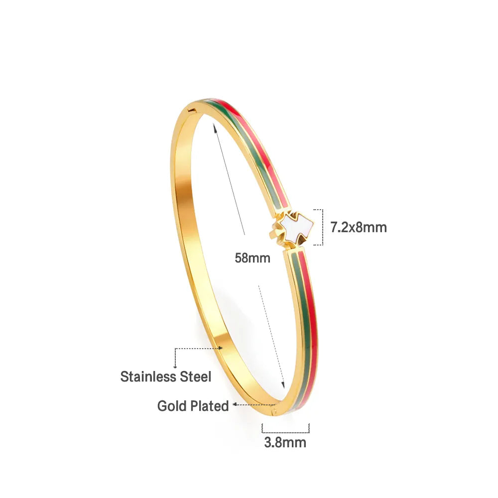 ✨ 18K Gold PVD 58x3.8mm Bangle Bracelet Wholesale (MOQ 12+) | Stainless Steel 🌍 | Hypoallergenic Cuff & Chain Bangles