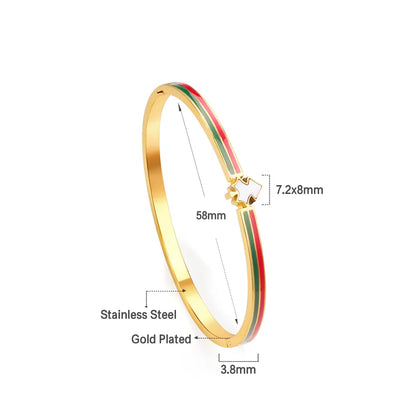 ✨ 18K Gold PVD 58x3.8mm Bangle Bracelet Wholesale (MOQ 12+) | Stainless Steel 🌍 | Hypoallergenic Cuff & Chain Bangles