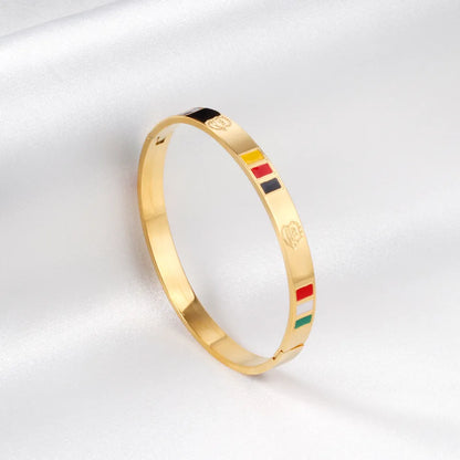 ✨ 18K Gold PVD 55x6mm Bangle Bracelet Wholesale (MOQ 12+) | Stainless Steel 🌍 | Hypoallergenic Cuff & Chain Bangles