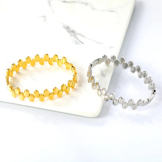 ✨ 18K Gold PVD & Silver Tone Bangle Bracelet Wholesale (MOQ 12+) | Stainless Steel 🌍 | Hypoallergenic Cuff & Chain Bangles