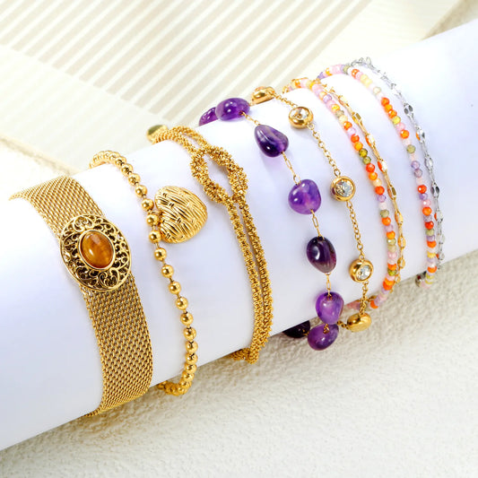 ✨ 16+3cm-20+3cm 18K Gold Plated Zircon Bracelet Wholesale (MOQ 12+) | Stainless Steel Hypoallergenic 🌍 | Dainty Chain & Charm Bracelets