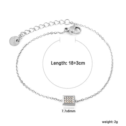 ✨ Wholesale Geometry Charm Bracelet | Mixed Steel Shapes | 21cm 🔗