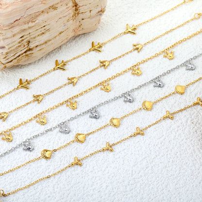 ✨ 18+3cm 18K Gold Plated Bracelet Wholesale (MOQ 12+) | Stainless Steel Hypoallergenic 🌍 | Dainty Chain & Charm Bracelets
