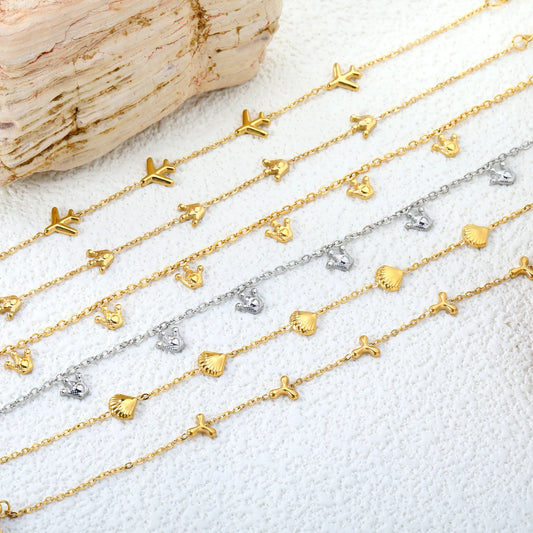 ✨ 18+3cm 18K Gold Plated Bracelet Wholesale (MOQ 12+) | Stainless Steel Hypoallergenic 🌍 | Dainty Chain & Charm Bracelets