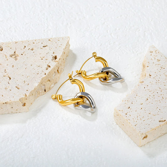 ✨ Wholesale 18mm Chain Earring Backs | 3.0mm Two-Tone Steel/Gold Clasps