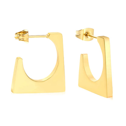 ✨Wholesale Gold Geometric Earrings: 2.3x20.6mm Smooth Minimalist Hoops | Stainless Steel Lightweight Bulk Jewelry