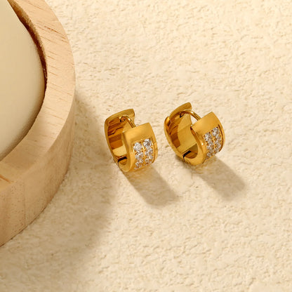 ✨ Wholesale 7pcs 13mm CNC Ball Ear Clips | White Zircon Gold