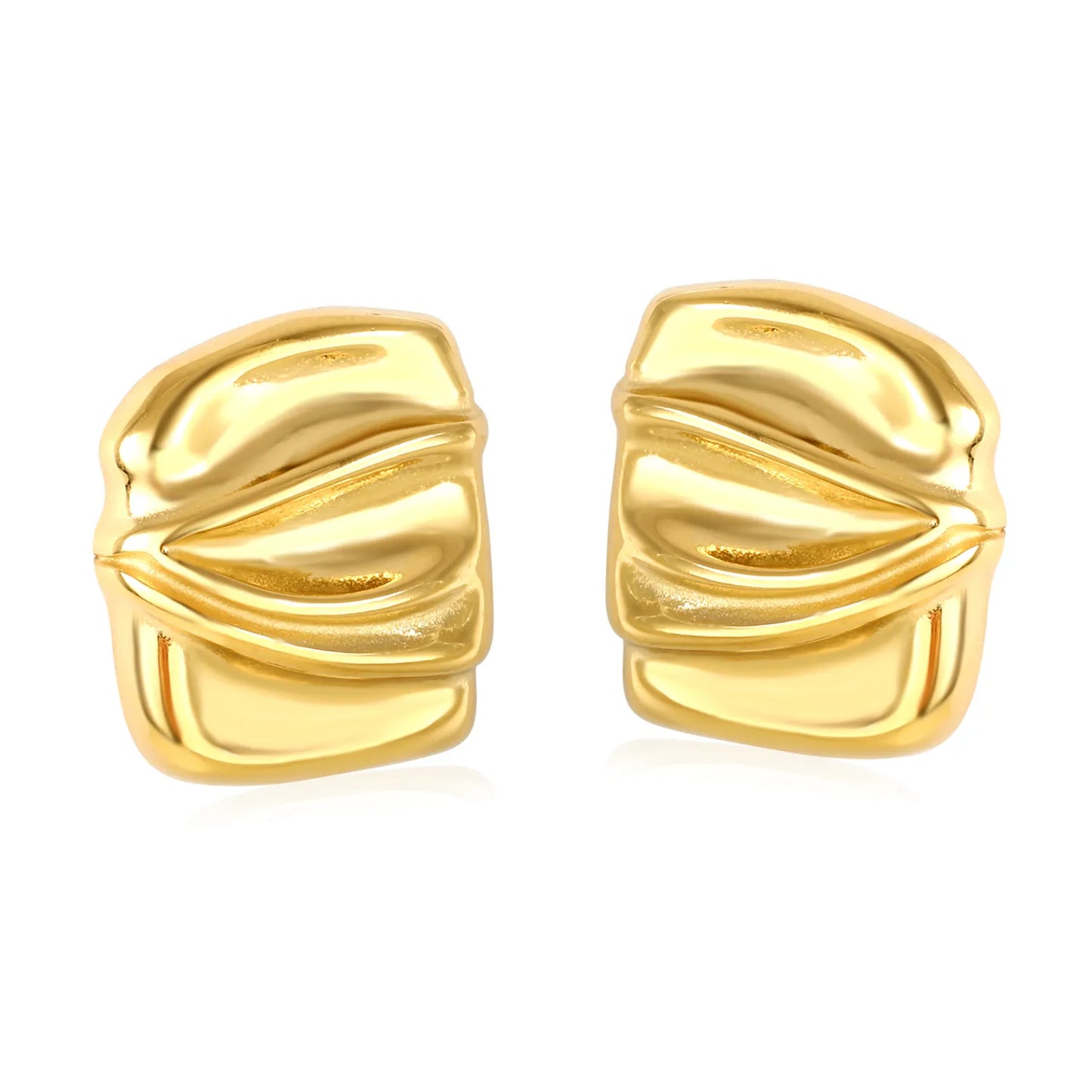 ✨📌 Wholesale Gold Button Studs | 24x28mm Rectangular Earrings