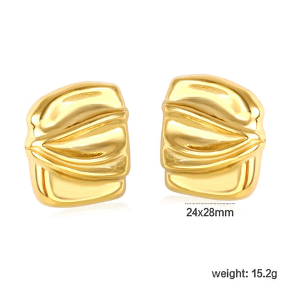 ✨📌 Wholesale Gold Button Studs | 24x28mm Rectangular Earrings