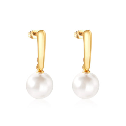 ✨ Wholesale 12mm Matte Bead Earrings | Two-Tone Gold | Hypoallergenic