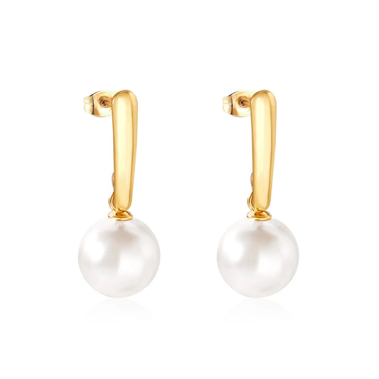 ✨ Wholesale 12mm Matte Bead Earrings | Two-Tone Gold | Hypoallergenic