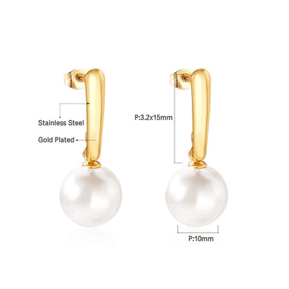 ✨ Wholesale 12mm Matte Bead Earrings | Two-Tone Gold | Hypoallergenic