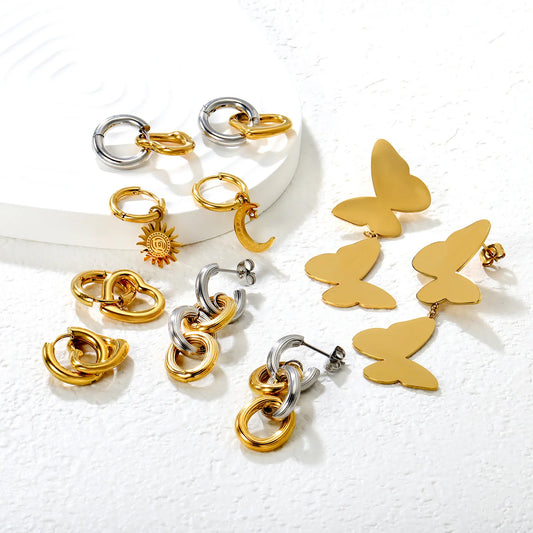 ✨ 18k gold plated Stainless Steel Hypoallergenic Drop Earrings – Bulk Wholesale (10+ Pairs) 🌍 EU/US Supplier Trendy & Durable