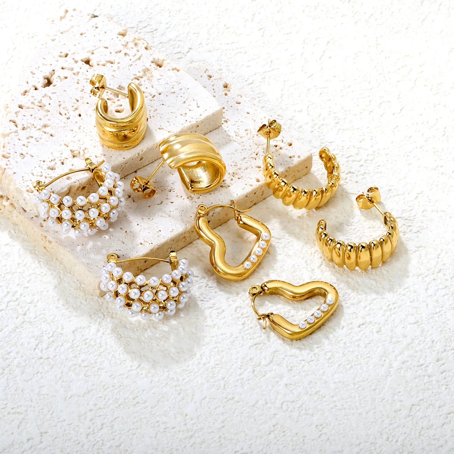 ✨ Stainless Steel Hypoallergenic Pearls Earrings – Bulk Wholesale (12+ Pairs) 🌍 EU/US Supplier Trendy & Durable