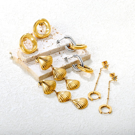 ✨ 18k gold plated Stainless Steel Hypoallergenic Drop Earrings – Bulk Wholesale (12+ Pairs) 🌍 EU/US Supplier Trendy & Durable