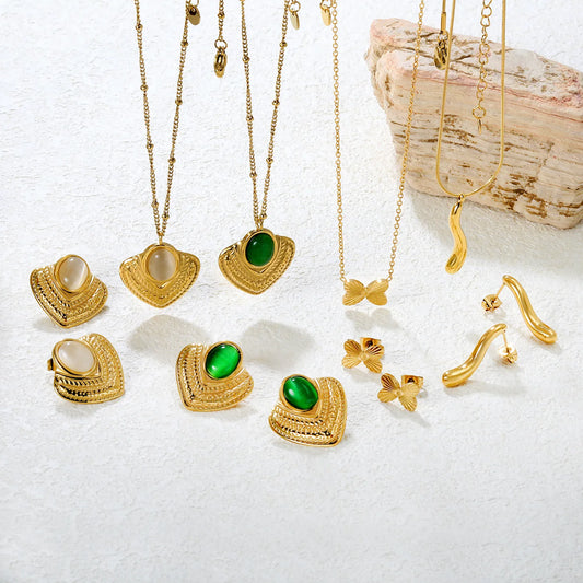 ✨ 40+5cm PVD 18K Gold Jewelry Set Wholesale (MOQ 12+) | Stainless Steel Necklace & Earrings 🌍 | Hypoallergenic Luxury Gift Set