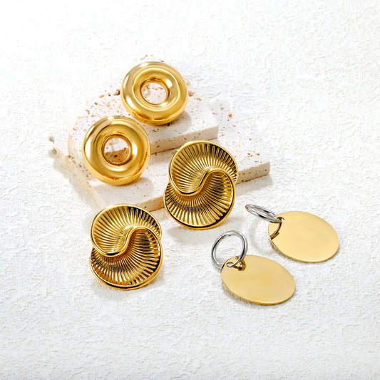 ✨ 18k gold plated 27.5mm smooth circle Stainless Steel Hypoallergenic Stud Earrings – Bulk Wholesale (12+ Pairs) 🌍 EU/US Supplier Trendy & Durable