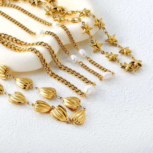 ✨ PVD 18k gold 40+5cm Stainless Steel Necklaces Wholesale (12+ Pieces) | Hypoallergenic & Tarnish-Free 🌍 | Trendy Pendants & Chains